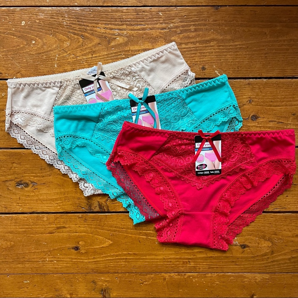 Only You set of 3 Lace Edge Panties